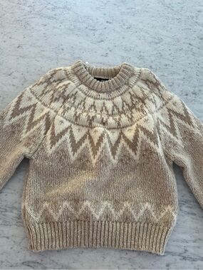 Mango women’s Neutral Fair Isle Knit Sweater - Beige & Cream